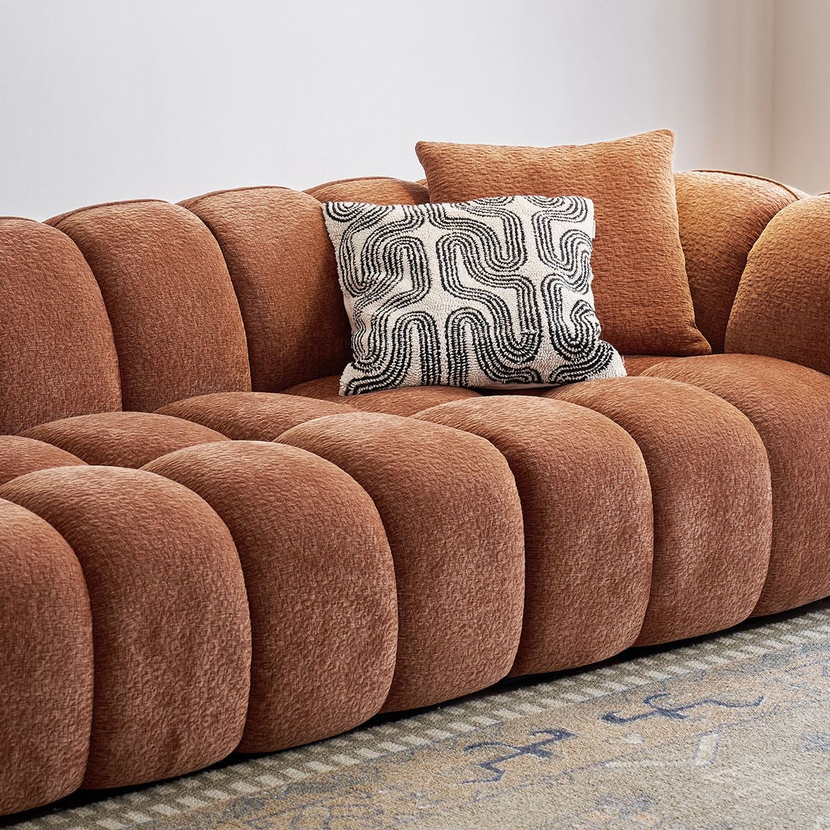 Luxe Cloud Modular Sofa – Rust Brown