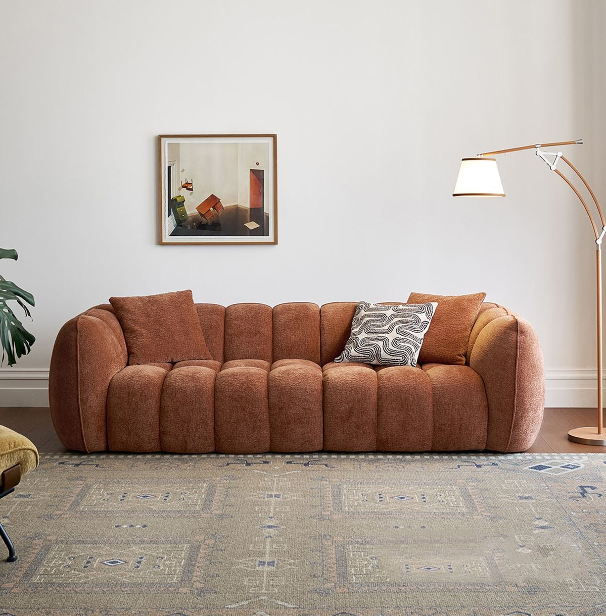 Luxe Cloud Modular Sofa – Rust Brown