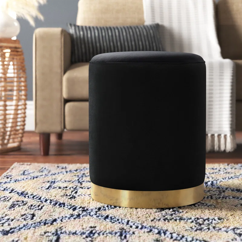 Kazoo Gold Base Upholstered Ottoman