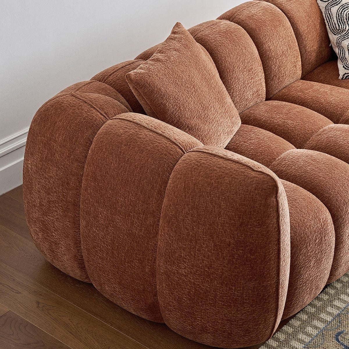 Luxe Cloud Modular Sofa – Rust Brown
